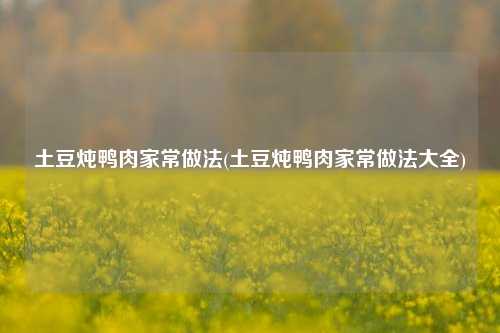 土豆炖鸭肉家常做法(土豆炖鸭肉家常做法大全)