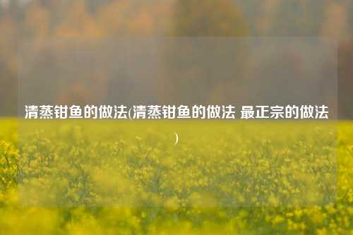 清蒸钳鱼的做法(清蒸钳鱼的做法 最正宗的做法)