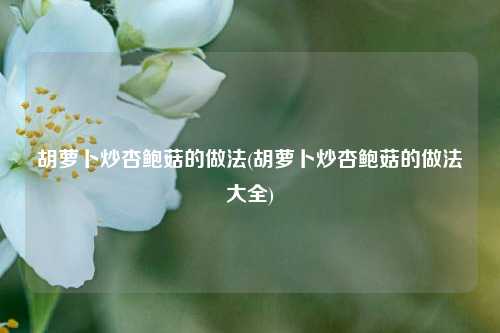 胡萝卜炒杏鲍菇的做法(胡萝卜炒杏鲍菇的做法大全)
